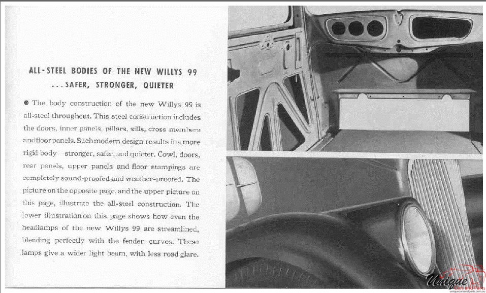 1933 Willys 99 Brochure Page 3